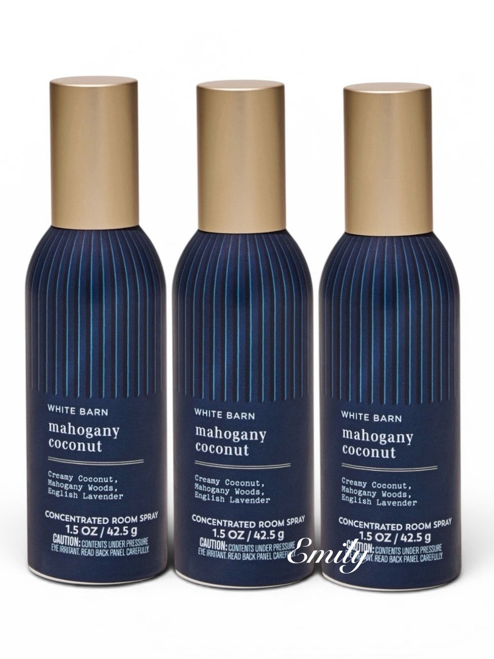 3X Bath & Body Works MAHOGANY COCONUT Concentrated Room Spray Bundle
